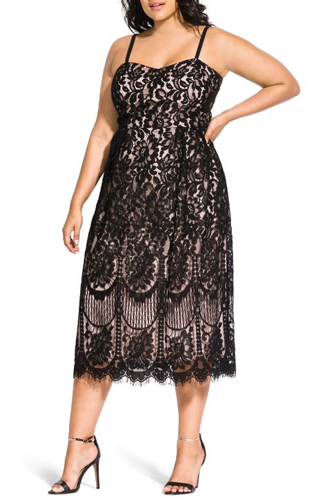 City Chic Sweet Darling Lace Cocktail Dress In Black Lyst