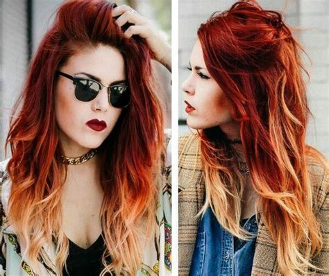 33 Trendy Ombre Hair Color Ideas Of 2019 Orange Hair Dye Red Balayage Hair Fire Ombre Hair
