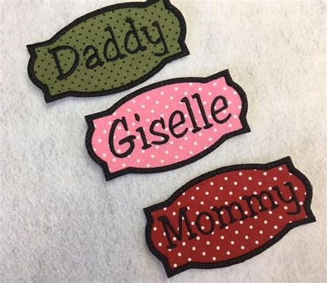 Embroidered Name Patch 4 Sizes Style 17 Iron On Back Pack