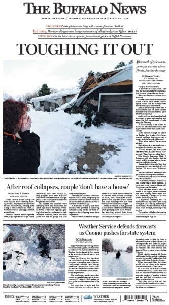 Front Pages Of The Buffalo News During Six Days Of Snowvember Storm
