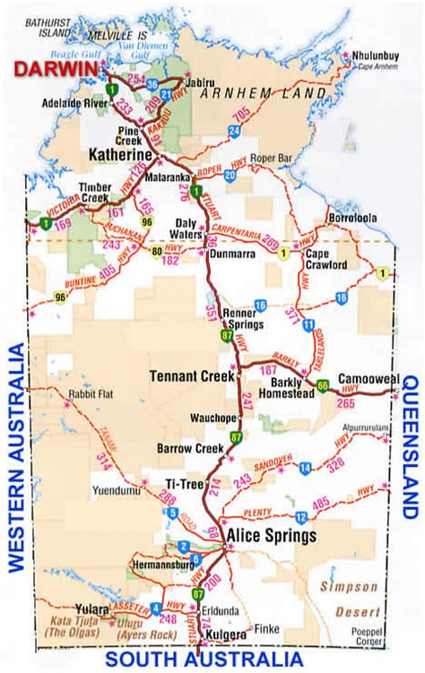 Northern Territory Australia Map Cities And Towns Map
