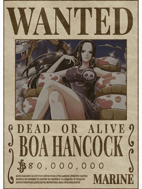 Boa Hancock Wanted Poster Sticker For Sale By Morlancordas6 Redbubble