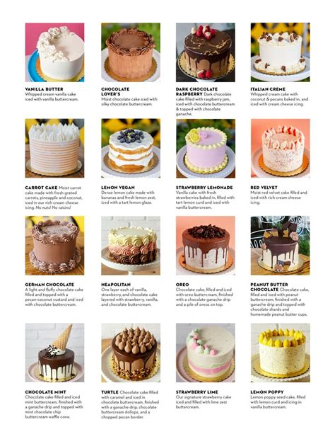 Cake Flavors 2Tarts Bakery Cake Flavors List Bakery Cakes Cake