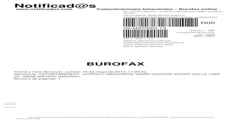 Ejemplo Ejemplo Burofax Postal Creado Mediante Plantilla En Notificad