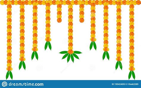 Fresh Flower Toran For Home Decoration Stock Vector Illustration Of