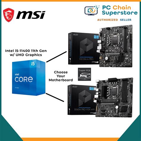 Intel I5 11400 11th Gen Processor W Uhd Graphics Msi H510m A Pro