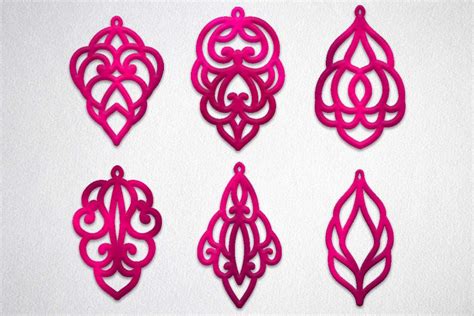 Bundle leather earring template svg, oriental jewelry svg (86265