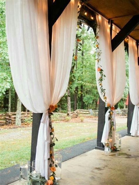 Draping Curtain On Side Beams Barn Wedding Decorations Outdoor