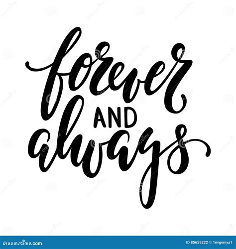 Forever And Always Hand Drawn Creative Calligraphy And Brush Pen