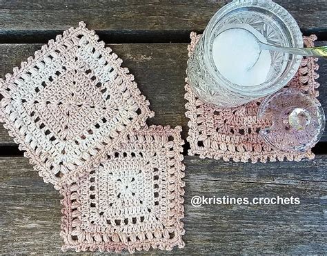 Ravelry Square Picot Coaster Pattern By Kristines Crochets Cute