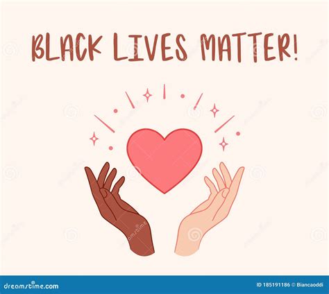 Black Lives Matter Hands Holding Red Heart Editorial Photo
