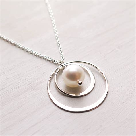 Modern Pearl Necklace Mother Of The Bride Or Groom T Double Circle