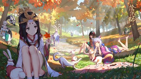 Doomer music | rml background animation | viktor tsoi cover | good night. Autumn picnic in the forest Onnmyouji | Anime scenery wallpaper, Anime scenery, Anime princess