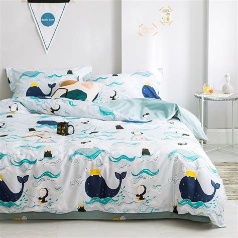 Other convenient features such as the felt lined and dust proof drawers in our nightstands and dressers. Kids Boys Whale and Penguin Ocean Themed Twin, Full, Queen ...