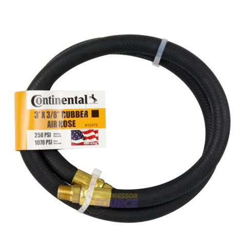 Continental Rubber Air Hose 3 Feet X 38 Inch 250 Psi Oil Resistant