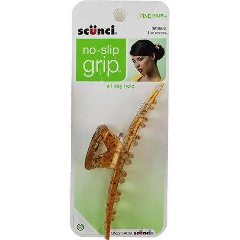 Scunci No Slip Grip For Fine Hair Jaw Clip Assorted Colors 1 Ea Pack