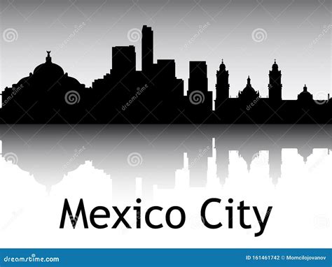 Silhouette Skyline Panorama Of Mexico City Mexico Stock Vector