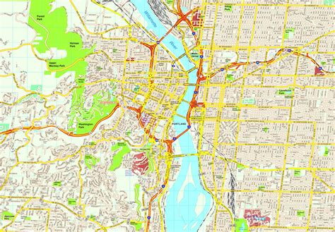Portland Map Vector Maps