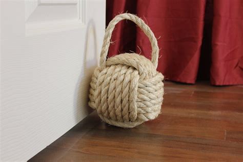 Nautical Rope Door Stop With Handle Large Monkey Fist Knot