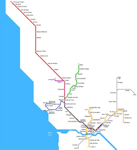 Os trens circulam com uma frequência de. Mapa Metro Porto