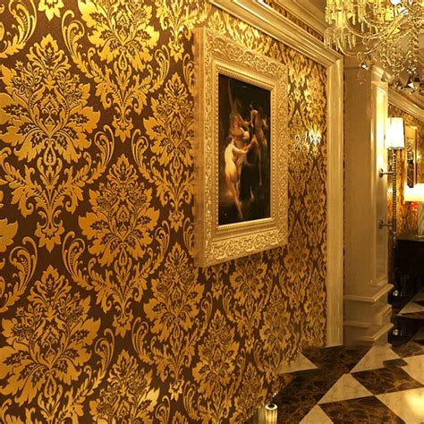 Beibehang Luxury Gold Foil Wallpaper 3d Floral Striped Wallpaper Roll