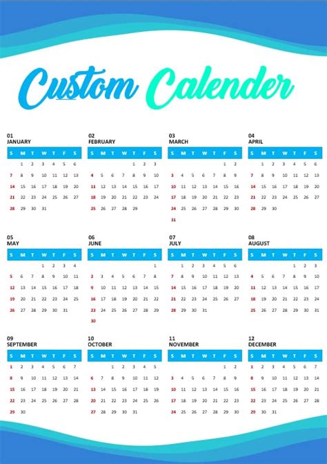 10 Custom Calendar Template Welding Rodeo Designer