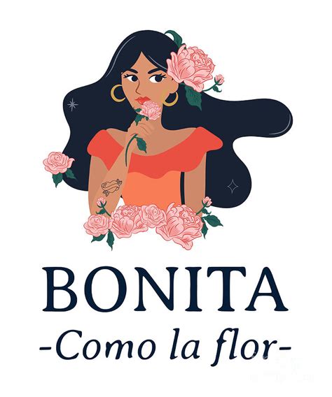 cute latina pride t for her spanish women bonita como la flor digital art by funny t ideas