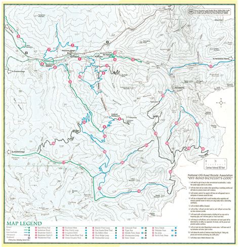 Keystone Mountain Bike Trail Map Art By Kevin Mastin