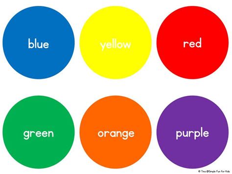 Simple Basic Color Circles Printable To Practice Color Recognition