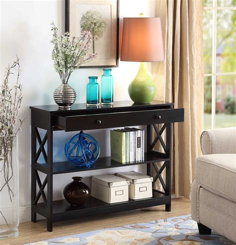 Convenience Concepts Oxford 1 Drawer Console Table Black