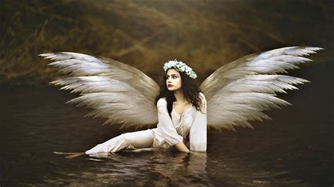 Angel Sitting In Pond