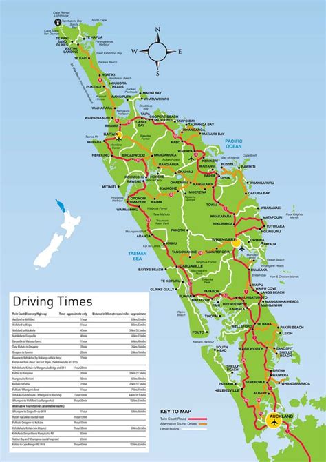 Map Of Northland With Driving Times
