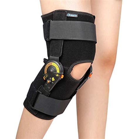 Nvorliy Hinged Rom Knee Brace Adjustable Knee Immobilizer Support For