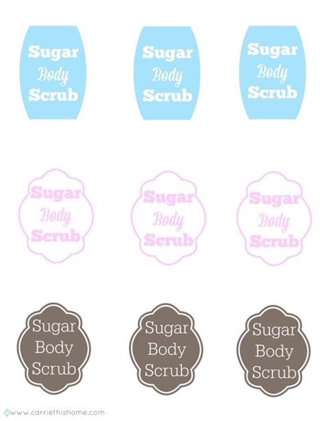 sugar body scrub   printable labels
