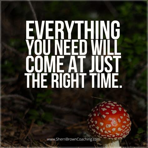 Everything You Need Will Come To You At Just The Right Time Right