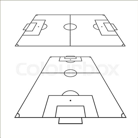 Sketch Of Soccer Fields Set Football Stock Vector Colourbox