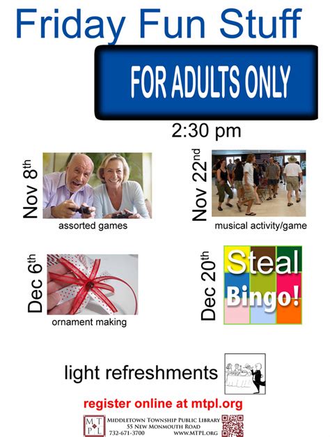 Friday Fun Stuff For Adults Only Steal Bingo Middletown Nj Patch
