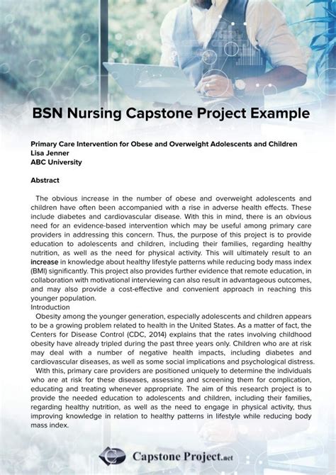 Bsn Nursing Capstone Example