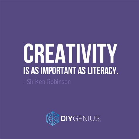 Creativity Is As Important As Literacy Sir Ken Robinson Genius Quote