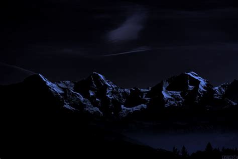 Full Moon Illuminated Mountains Foto And Bild Landschaft Night Nacht