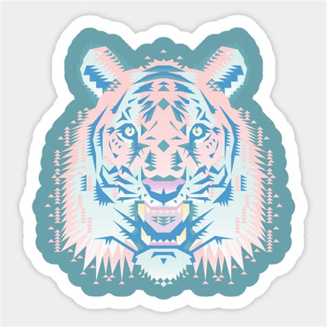 Pastel Tiger Head Tiger Face Sticker Teepublic
