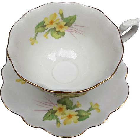 Shelley Cup And Saucer Vintage Fine Bone China England Yellow Primrose