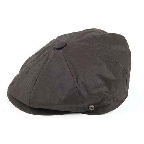 Sixpence Flat Cap Jaxon Hats Oil Cloth Newsboy Cap Brun Sixpence Flat Caps