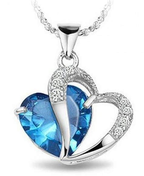 You'll find a large selection of gold, silver and platinum necklaces at blue nile. BEST SELLER - White Gold Rhodium Plated Pendant Blue Sapphire Heart Necklace 18" #2194709 - Weddbook