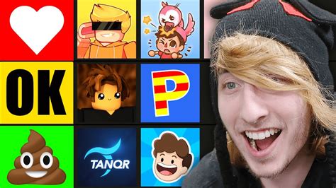 Ranking Roblox Youtubers Tier List Youtube