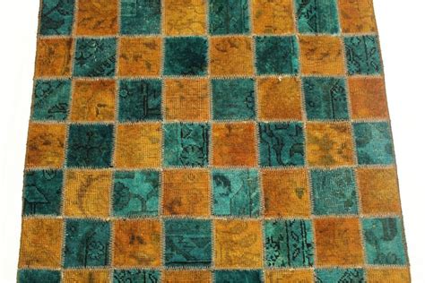 Ein moderner teppich, der lange in mode bleibt. Patchwork Teppich Türkis in 320x80cm (1001-2345) bei ...
