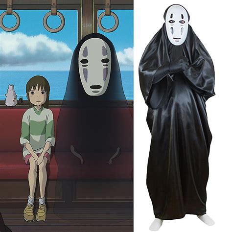 Spirited Away No Face Man Cosplay Mannen Anime Kimono Outfit Fancy Dress Up Party Kostuum