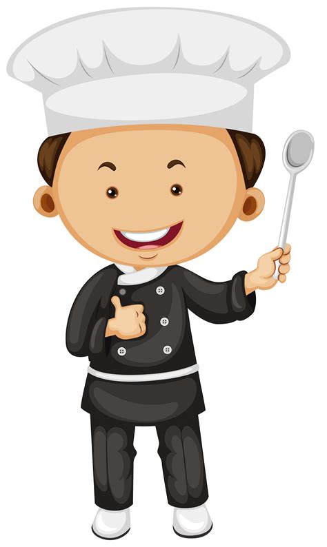 Male Chef Holding Spoon Vector Art At Vecteezy