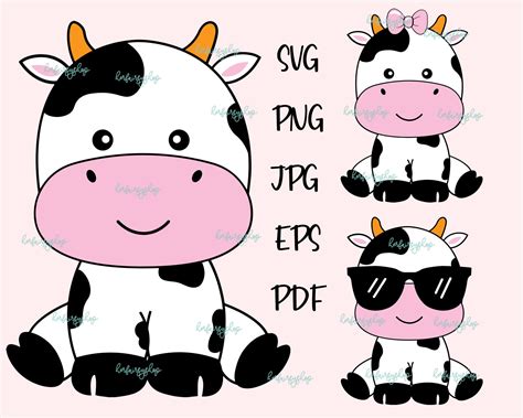 Cute Cow Svg Baby Cow Svg Cow Svg Cow Print Svg Kid Farm Etsy España