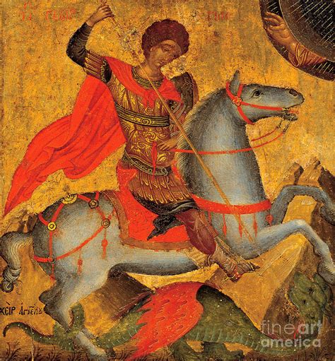 Saint George And The Dragon Painting By Angelos Akotandos Fine Art